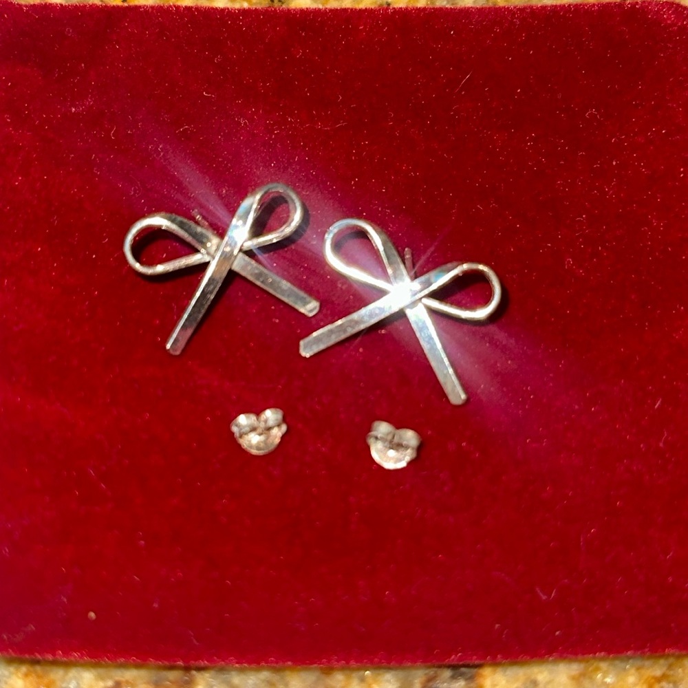 Sterling Silver Bow Earrings